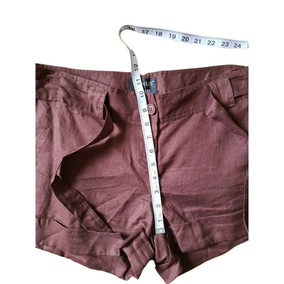 Venus The Luna Fit Linen Belted Shorts Brown Sz 12 - Picture 3 of 5